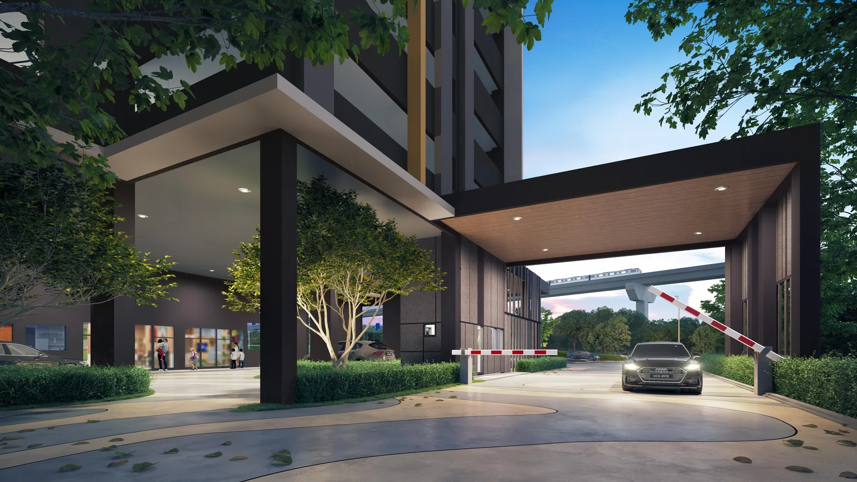 D'Evia entrance and drop-off
