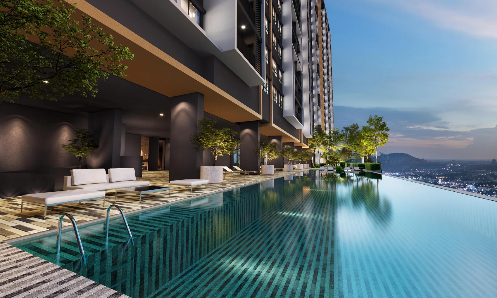 D'Evia sky infinity pool overlooking the landscape