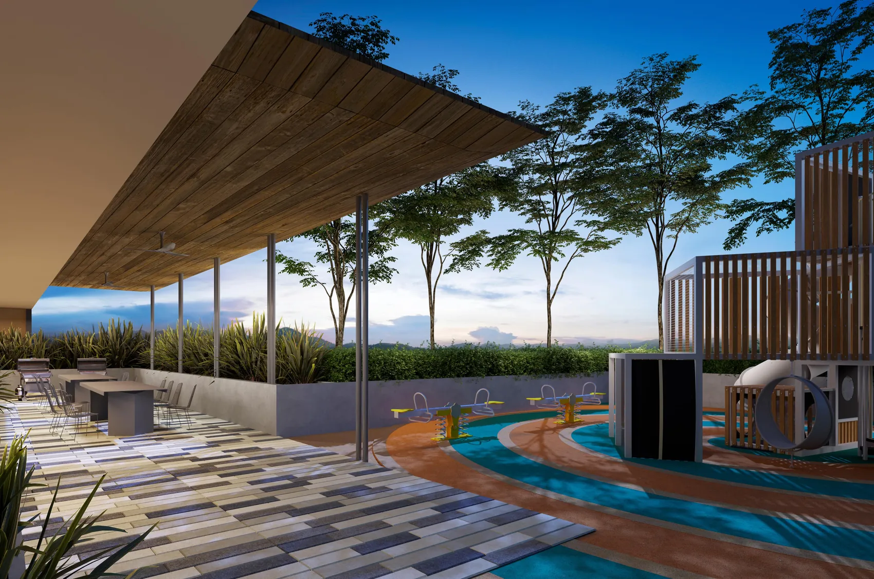 D'Evia landscaped pool deck